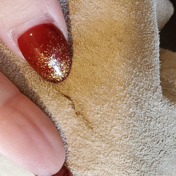 90s Y2K Suede Leather Jacket Faux Fur Leopard Collar Beige Penny Lane Sz Small - Picture 9 of 11